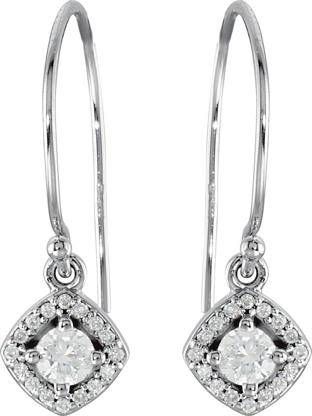 14K Gold Round Natural Tanzanite Halo-Style Earrings - view 4