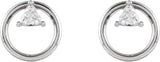 Platinum Trillion Natural Diamond Geometric Earrings - view 2