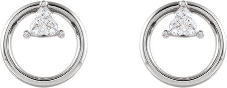 Platinum Trillion Natural Diamond Geometric Earrings - view 2