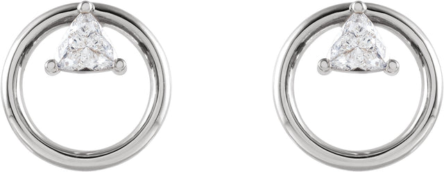 Platinum Trillion Natural Diamond Geometric Earrings - view 2
