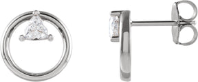 Platinum Trillion Natural Diamond Geometric Earrings