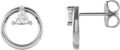 Platinum Trillion Natural Diamond Geometric Earrings