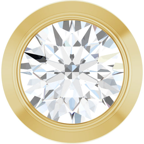 14K Gold Lab-Grown Diamond Round Bezel-Set Slide Pendant - Yellow Gold