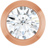 14K Gold Lab-Grown Diamond Round Bezel-Set Slide Pendant - Rose Gold