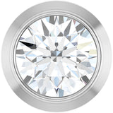 14K Gold Lab-Grown Diamond Round Bezel-Set Slide Pendant - White Gold
