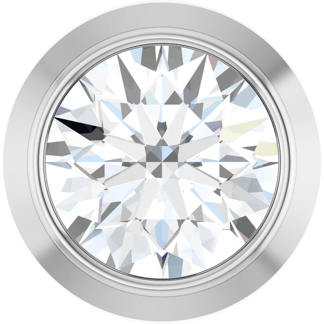 14K Gold Lab-Grown Diamond Round Bezel-Set Slide Pendant - White Gold