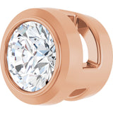 14K Gold Lab-Grown Diamond Round Bezel-Set Slide Pendant - Rose Gold - view 2