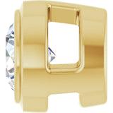14K Gold Natural Diamond Round Bezel-Set Slide Pendant - Yellow Gold - view 3