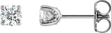 Platinum Natural Diamond Round 4-Prong Stud Earrings – 2.5-4mm Stones