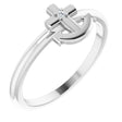 Platinum Round Natural Diamond Cross Anchor Ring