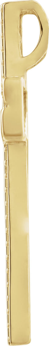 14K Gold Round Natural Diamond Cross Pendant – 1/4 CTW · 1.2mm Stones - Yellow Gold - view 2