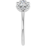 Platinum Oval Natural Diamond Three-Stone Halo-Style Anniversary Band - view 4