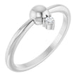 Platinum Round Natural Diamond Stackable Bead Ring – 2mm Stones