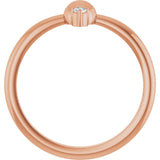 14K Gold Round Natural Diamond Stackable Bead Ring – 2mm Stones - Rose Gold - view 2