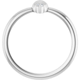 Platinum Round Natural Diamond Stackable Bead Ring – 2mm Stones - view 2