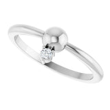 Platinum Round Natural Diamond Stackable Bead Ring – 2mm Stones - view 5
