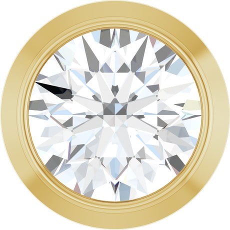 14K Gold Lab-Grown Diamond Round Bezel-Set Slide Pendant - Yellow Gold