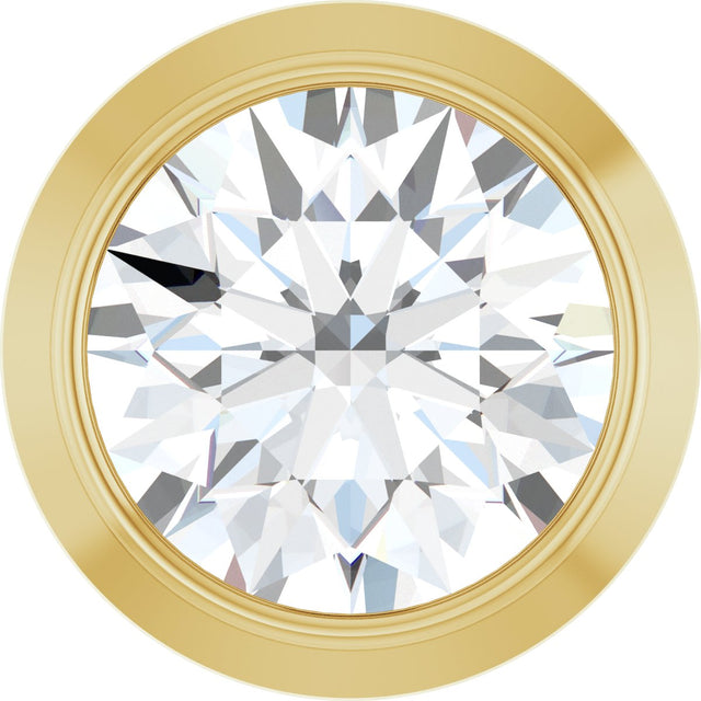 14K Gold Lab-Grown Diamond Round Bezel-Set Slide Pendant - Yellow Gold