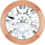 14K Gold Lab-Grown Diamond Round Bezel-Set Slide Pendant - Rose Gold
