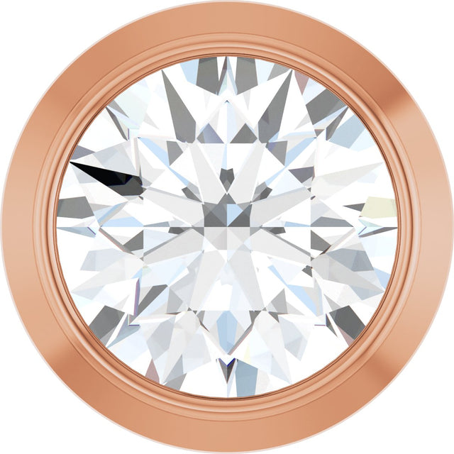 14K Gold Lab-Grown Diamond Round Bezel-Set Slide Pendant - Rose Gold