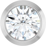 14K Gold Lab-Grown Diamond Round Bezel-Set Slide Pendant - White Gold