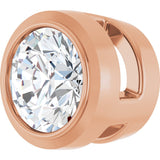 14K Gold Lab-Grown Diamond Round Bezel-Set Slide Pendant - Rose Gold - view 2