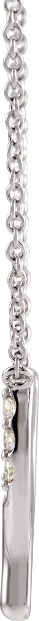 14K Gold Round Natural Diamond Petite Wishbone Necklace - White Gold - view 2