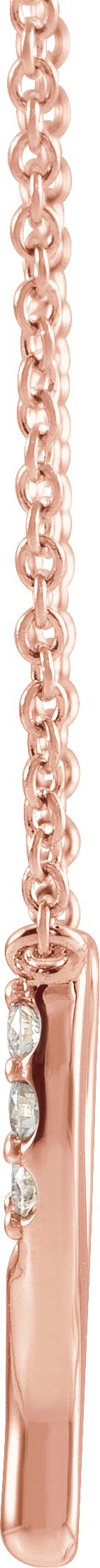 14K Gold Round Natural Diamond Petite Wishbone Necklace - Rose Gold - view 2