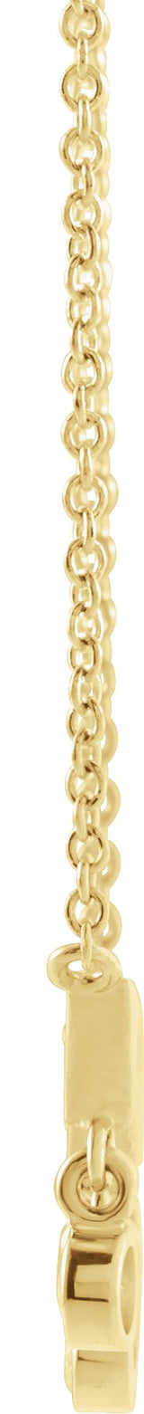 14K Gold Round Natural Diamond Fringe Bar Necklace - Yellow Gold - view 2