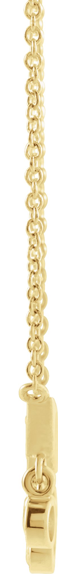 14K Gold Round Natural Diamond Fringe Bar Necklace - Yellow Gold - view 2