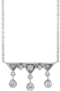 Platinum Round Natural Diamond Fringe Bar Necklace