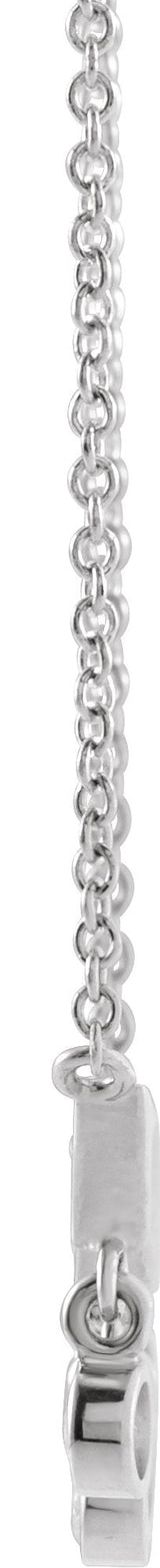 14K Gold Round Natural Diamond Fringe Bar Necklace - White Gold - view 2