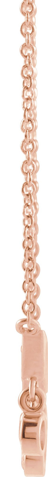 14K Gold Round Natural Diamond Fringe Bar Necklace - Rose Gold - view 2