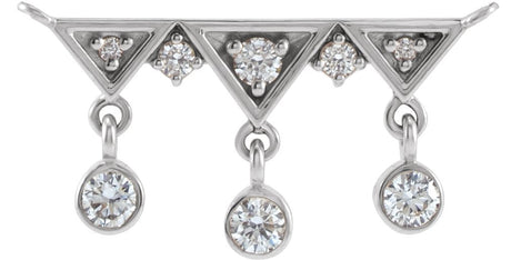 14K Gold Round Lab-Grown Diamond Fringe Bar Necklace - White Gold