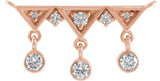 14K Gold Round Natural Diamond Fringe Bar Necklace - Rose Gold