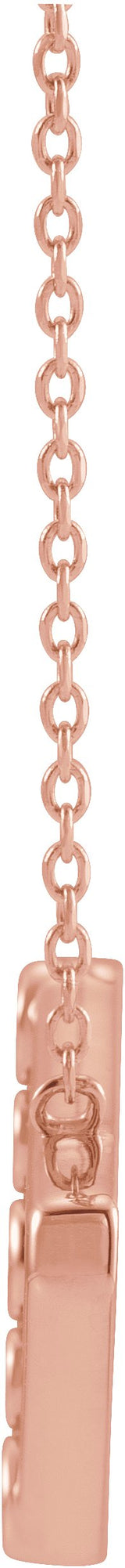 14K Gold Round Natural Diamond Geometric Necklace II - Rose Gold - view 2