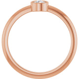 14K Gold Round Natural Diamond Bezel-Set Stackable Ring – 2-5.7mm Stones - Rose Gold - view 2