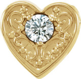 14K Gold Round Natural Diamond Family Heart Slide Pendant - Yellow Gold