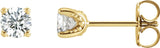 14K Gold Lab-Grown Diamond Round 4-Prong Stud Earrings - Yellow Gold
