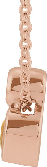 14K Gold Oval Natural Citrine Bezel-Set Necklace or Slide Pendant - Rose Gold - view 2