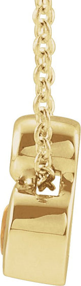 14K Gold Oval Natural Citrine Bezel-Set Necklace or Slide Pendant - Yellow Gold - view 2