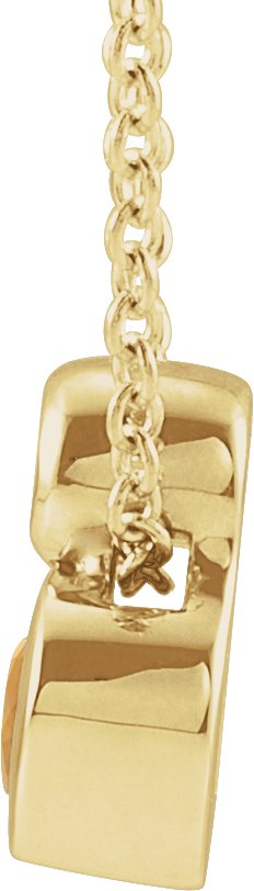 14K Gold Oval Natural Citrine Bezel-Set Necklace or Slide Pendant - Yellow Gold - view 2