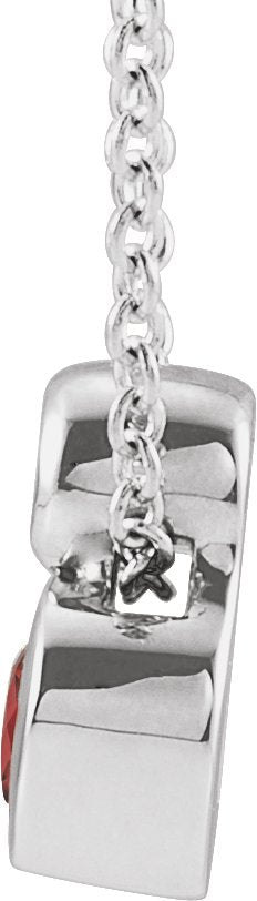 Platinum Oval Natural Mozambique Garnet Bezel-Set Necklace or Slide Pendant - view 2