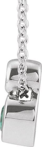 14K Gold Oval Lab-Grown Alexandrite Bezel-Set Necklace or Slide Pendant - White Gold - view 2