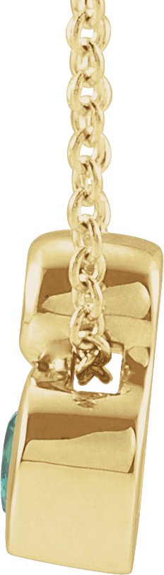 14K Gold Oval Lab-Grown Alexandrite Bezel-Set Necklace or Slide Pendant - Yellow Gold - view 2