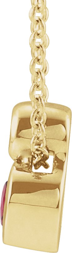 14K Gold Oval Natural Ruby Bezel-Set Necklace or Slide Pendant - Yellow Gold - view 2