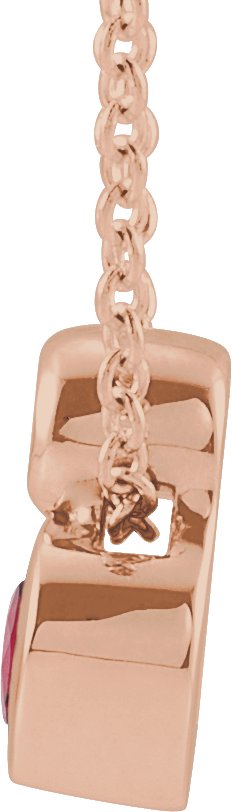 14K Gold Oval Natural Ruby Bezel-Set Necklace or Slide Pendant - Rose Gold - view 2