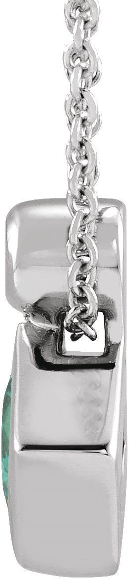Platinum Oval Lab-Grown Alexandrite Bezel-Set Necklace or Slide Pendant - view 2
