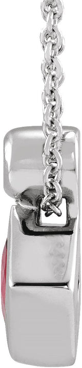 14K Gold Oval Natural Ruby Bezel-Set Necklace or Slide Pendant - White Gold - view 2