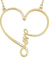 14K Gold Infinity-Inspired Love Heart Necklace - Yellow Gold